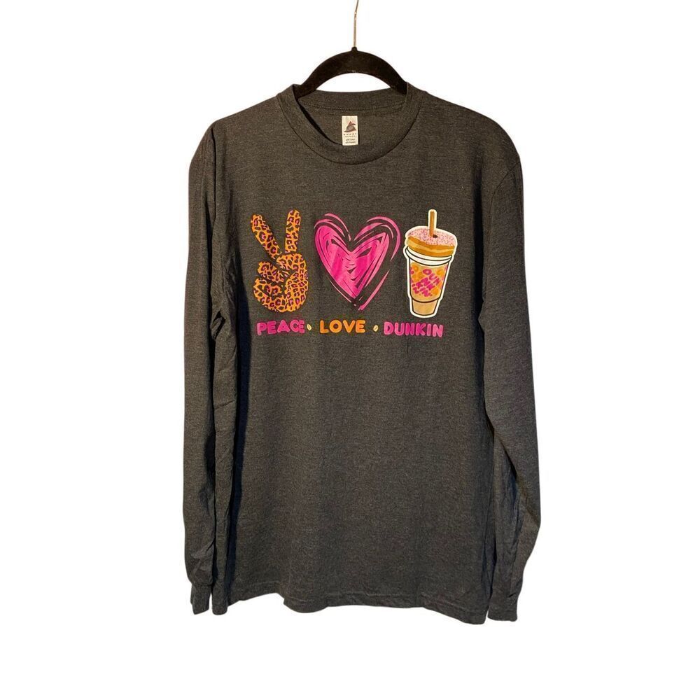 Smart blanks women’s peace love Duncan gray long sleeve T-shirt S/M